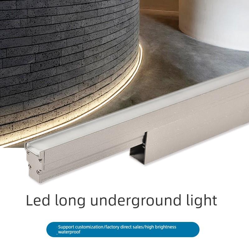 Led户外条形地下灯嵌入式防水窄线灯公园广场照明线性地面灯