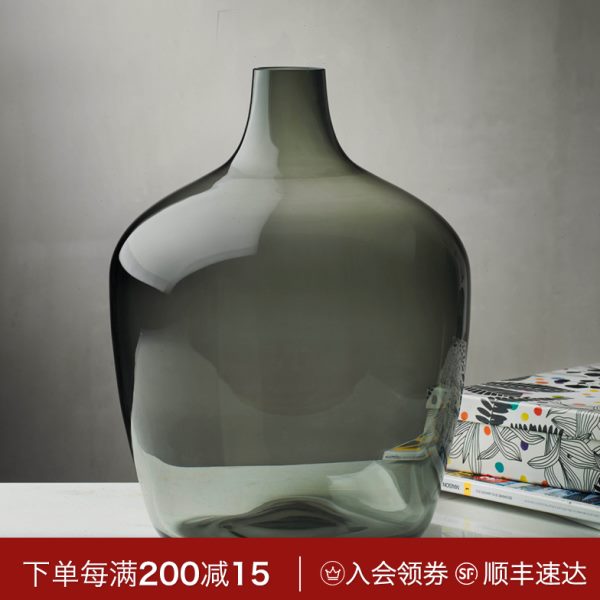 土耳其Nude北欧彩色玻璃花瓶大号客厅落地 现代简约透明插花花器