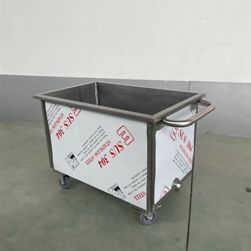 可定制移动不锈钢储水箱方形x工业储水桶移物池手推车浸泡池卤煮