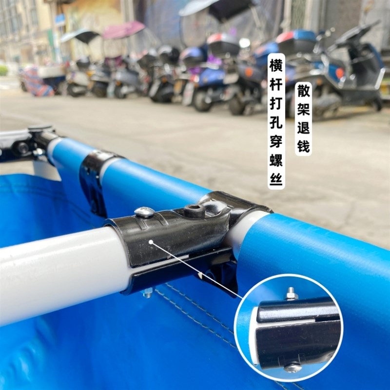 白色防水布帆布鱼池加q厚带支架子刀刮布全套暂养池水箱乌龟池家