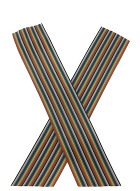 彩排线扁平1.27mm28awg排线纯铜10/16/20/40/50/64PW国标2.54压头