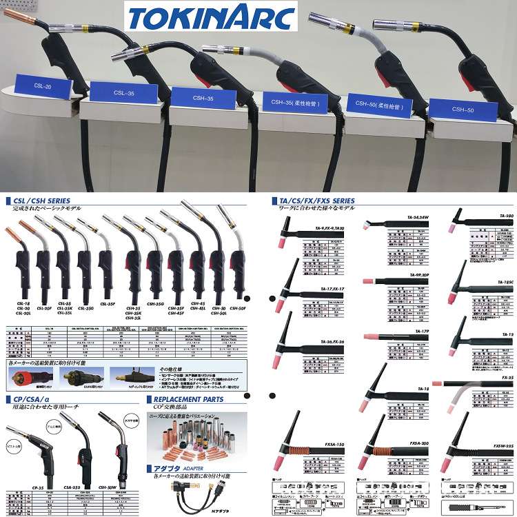 CSH-50焊枪 供应 TOKINARC 半自动气保焊枪 产品代码手持式500A