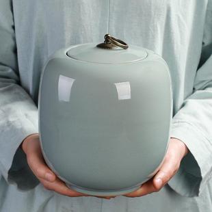 哥窑冰裂茶叶罐陶瓷罐存储罐家用特大号密封罐茶盒普洱存茶罐防潮