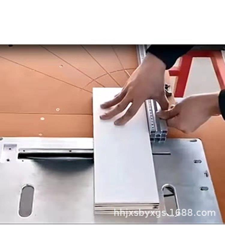 木工靠山靠尺快速定位家具板推台锯 伸缩推杆翻转合页无尘子母锯