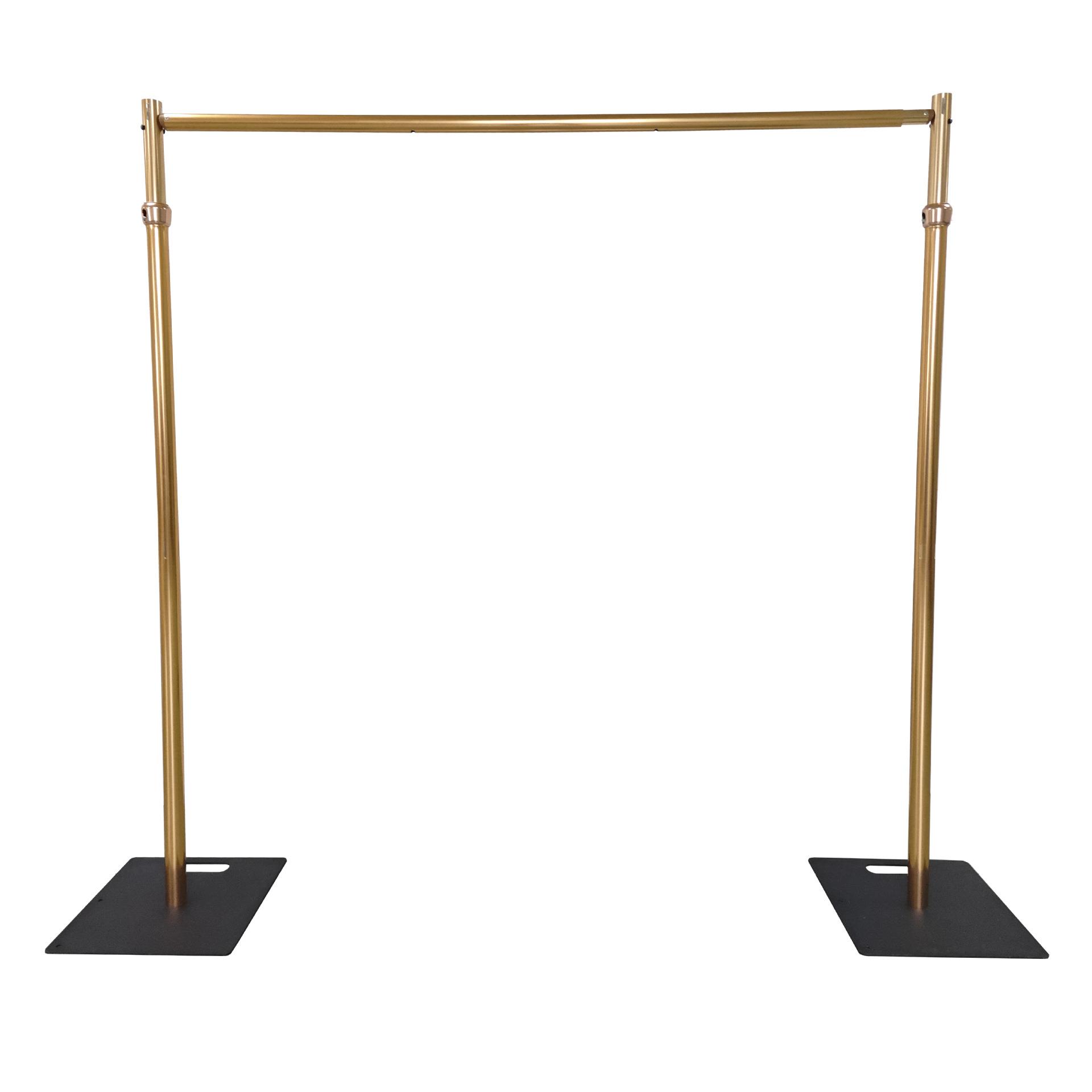 厂家直销高端品质金色帷幕架纱幔架铝合金可伸缩风动板婚礼背景架