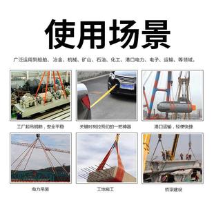 带起重吊带2吨圆形彩色柔性软布带双扣吊绳两头扣3T 中用吊装