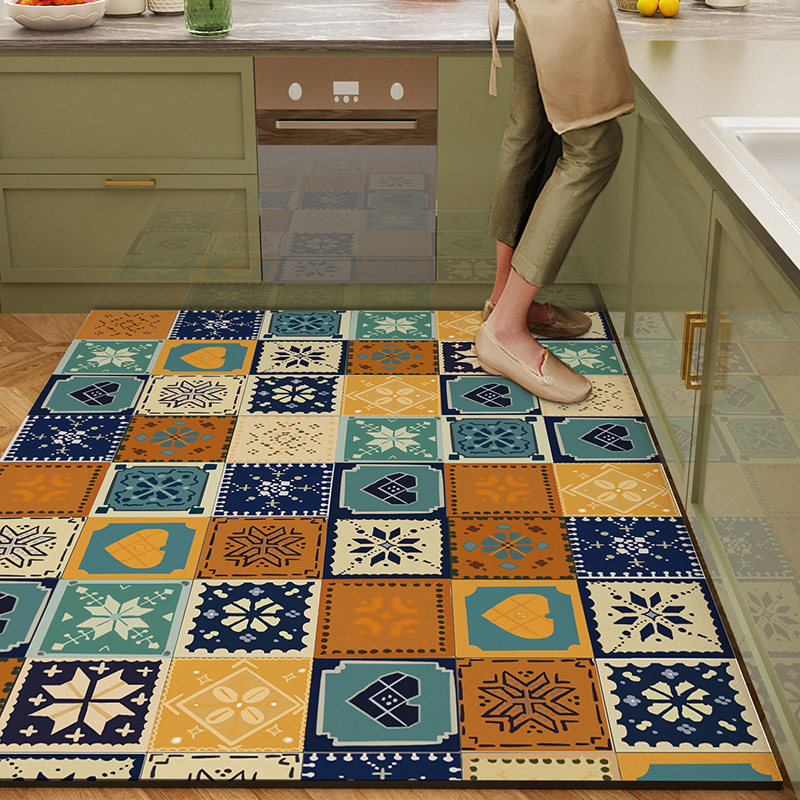 美式满铺厨房地垫可擦免洗耐脏垫子防水防油防滑可裁剪进门地毯,居家布艺,厨房地垫,淘宝优惠券,粉丝福利购,淘宝优惠卷