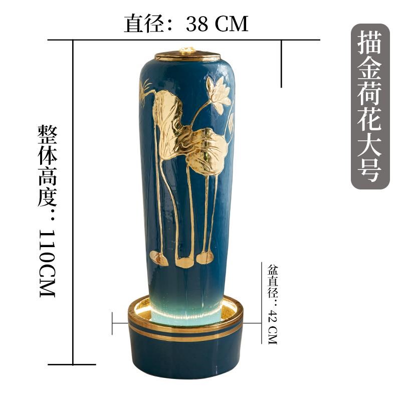 中式禅意循环流水喷泉招财摆件客厅办公室桌面雾化加湿器开业礼品