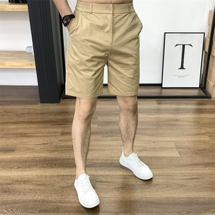 休闲短裤 卡其外穿潮牌运动五分裤 男士 潮流棉料中裤 男 宽松韩版 夏季