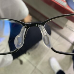 儿童眼镜配件硅胶鼻托U型连体插入式水滴鼻托支架金属送螺丝鼻垫