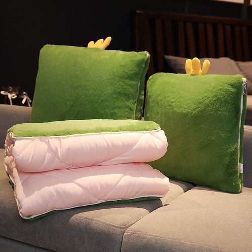 可爱抱枕被子两用靠枕沙发w办公室床头枕头被汽车靠垫折叠空调被