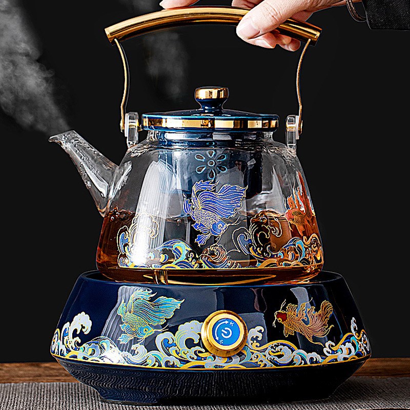 养生电陶炉玻璃煮茶壶煮茶器网红烧水壶茶具家P用全自动蒸汽煮茶