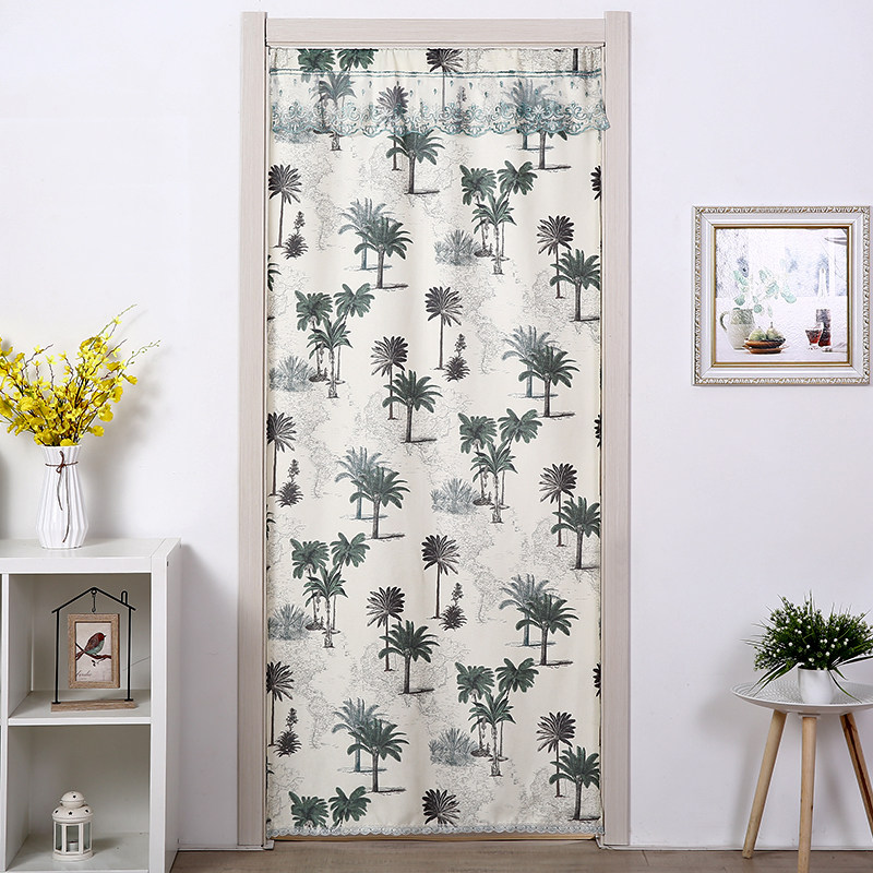 门帘布艺卧室家用田园简易清新装饰客厅门卫生间隔断帘半帘长门帘