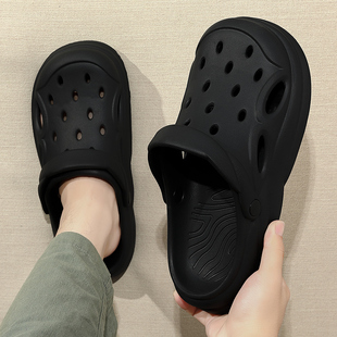 2023新款 防滑防臭夏季 外穿包头拖鞋 男士 洞洞鞋 厚底沙滩凉拖鞋 男款
