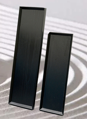 实木盘子日式枯沙盘托盘微景观底盘L沙池凹槽圆盘禅意摆件