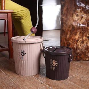 沐茶境家用茶水桶塑料废水桶功夫茶具零配件垃圾桶茶盘带盖茶渣桶