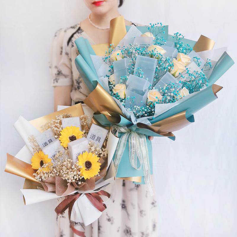 满天星干花束茶香烟成品炫赫门送男友老公男生生日礼物礼盒情人节