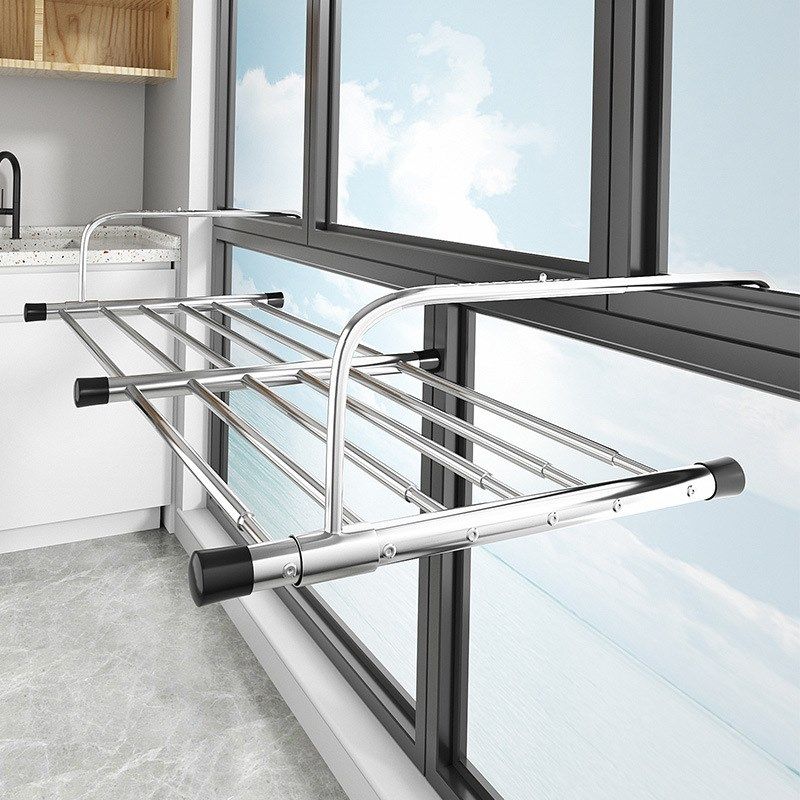 不锈钢窗外小型晾晒架窗台晒鞋架折叠挂晒被子架子窗户阳台晾衣架,家装主材,固定式晾衣架,淘宝优惠券,粉丝福利购,淘宝优惠卷