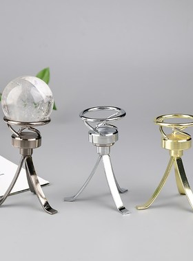 新款拆卸旋转款水晶球底座电镀高端创意家居摆件客厅玄关工艺品