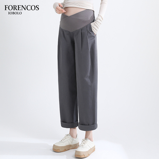 子春秋款 阔腿休闲哈伦老爹裤 外穿小个子时尚 窄版 宽松直筒裤 孕妇裤