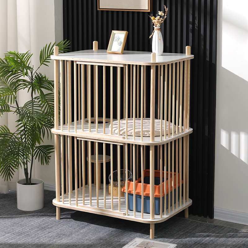 【质保】实木猫窝两层笼子猫别墅人猫共用半封闭猫跳台中小型猫屋