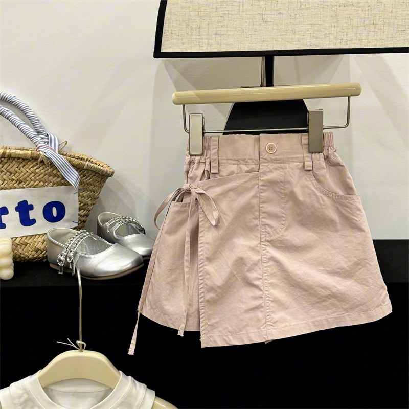 【粉色调调】女童洋气裙裤韩系短裤百搭宽松儿童2025夏季半身裙