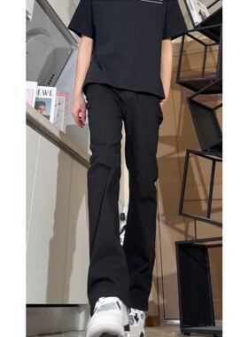 190高个子裤子男加长版黑色微弹微喇裤春夏季款修身牛仔裤男115cm