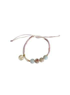 新中式撞色寿山石串珠手链女轻奢小众高级设计感甜美学生礼物手饰