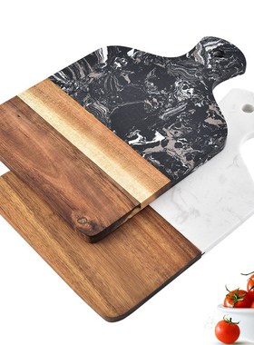 大理石砧板面包板披萨板实木菜板样板间厨房橱柜软装饰品设计摆件