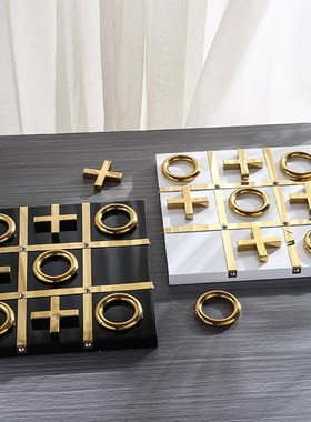 现代简约摆件象棋棋盘别墅会所样板房摆件书房客厅摆设工艺品