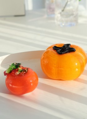 意器琉璃摆件柿子水果家居儿童房样板间客厅玄关书房桌面装饰软装