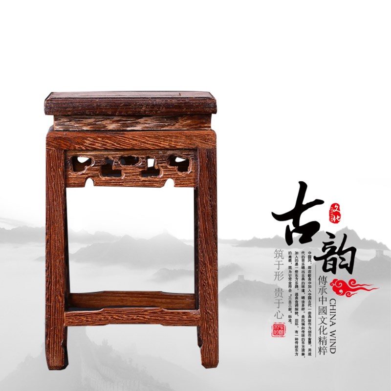 小型多宝阁格鸡翅实木茶具架紫砂茶壶架子盆景展示架子博古架摆件