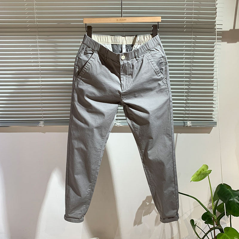 裤子男春夏薄款男士休闲长裤韩版潮流九分裤男小脚修身束脚运动裤