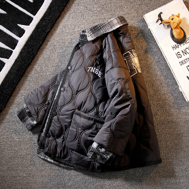 儿童装男童外套春装2023新款二棉衣大童男孩春秋冬款夹棉早春棉服