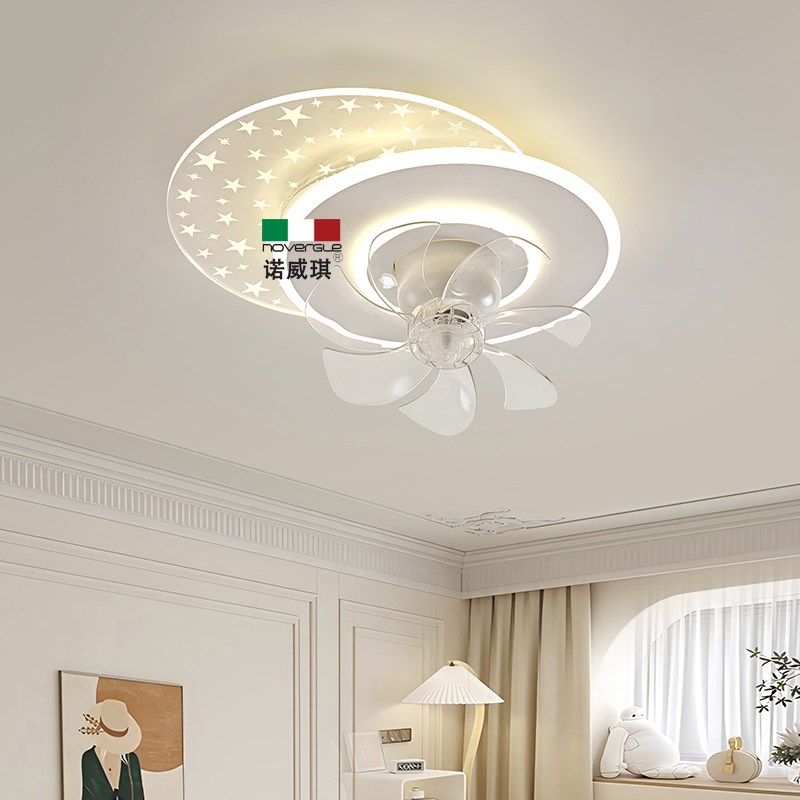 2025新款主卧室全光谱护眼智能风扇吸顶灯360摇头轻奢网红吸顶灯