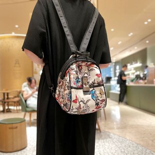 夏季洋气旅行双肩包女2024新款时尚休闲三用斜挎包轻便女士小背包
