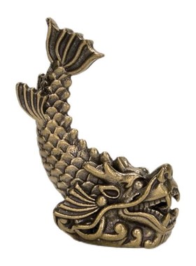 鸱吻摆件厨房螭吻铜器黄铜古鸱尾鸱吻龙头鱼吻兽家居玄关装饰品