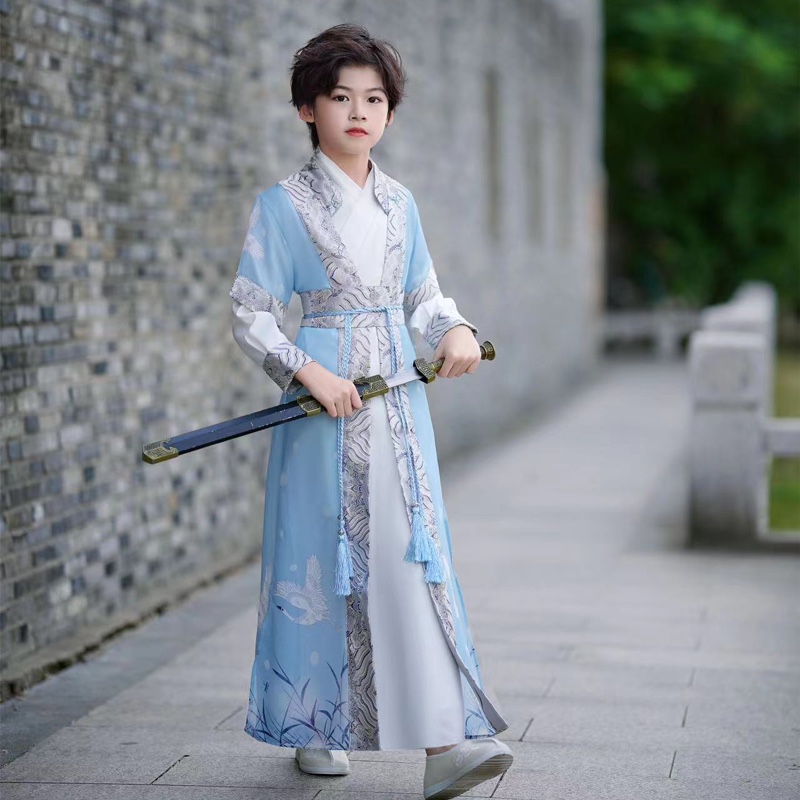 汉服男童夏款2023新款儿童古装男孩中国风夏装古风武侠客唐装夏季