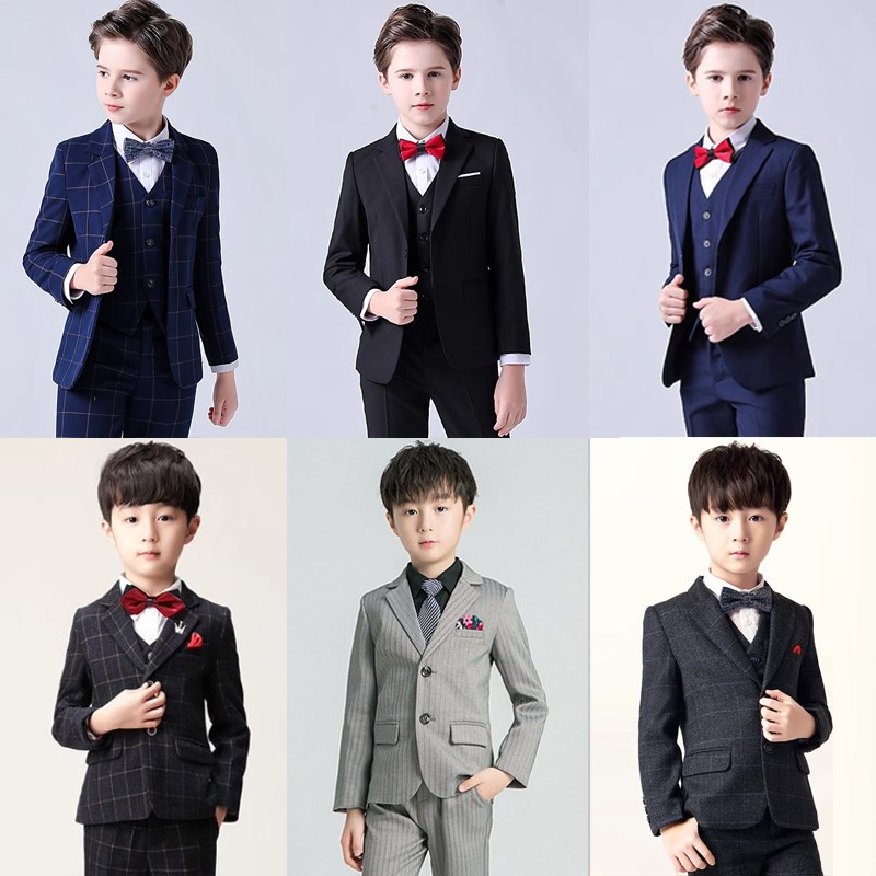 儿童西装套装男童西服秋冬款小主持人服装男孩钢琴演出服花童礼服