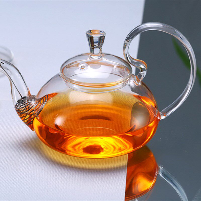 玻璃茶壶高把茶壶 壶口带过滤网高硼E硅耐热高把玻璃茶壶 定制