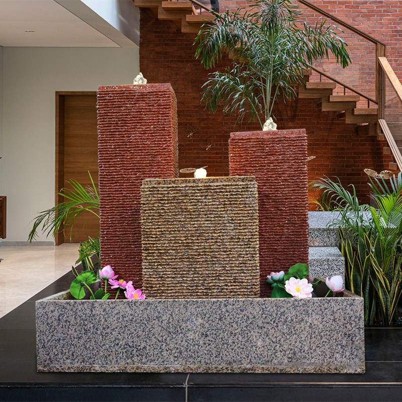 石材水幕墙流水屏风庭院假山户外花园别墅装饰摆件玄关隔断水景