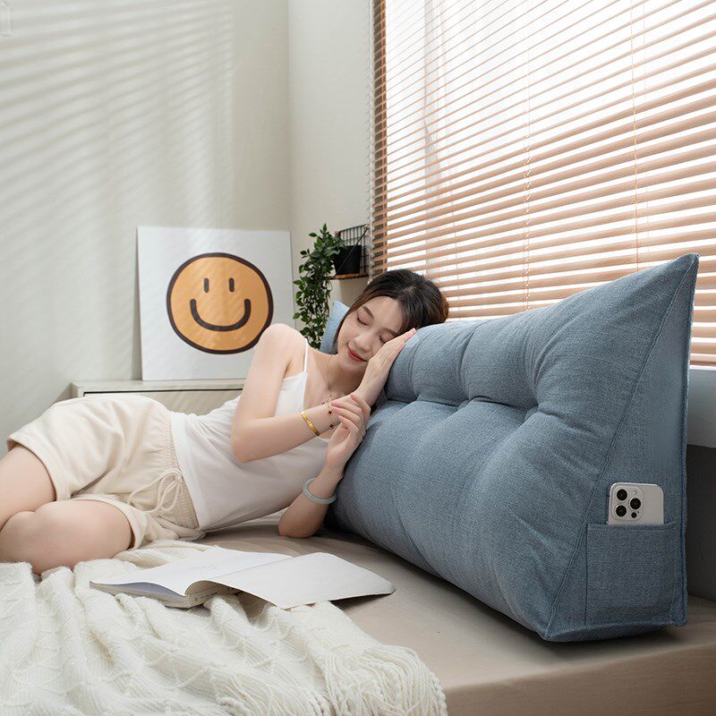 床头靠垫高级感三角床上大靠背席梦思软包靠背垫靠X背枕床边靠枕