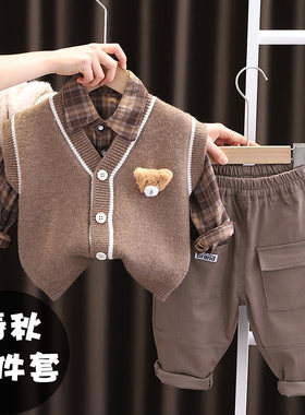 宝宝春装七八六十个月婴儿男孩春秋衣服分体秋季套装一岁半2周岁3