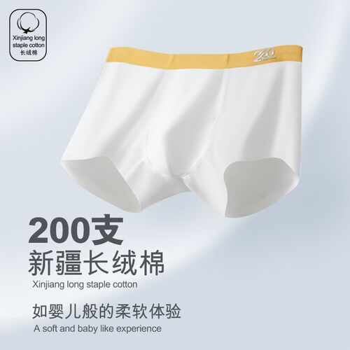 200支液c氨棉男士内裤细腻柔软纯棉内裤男透气舒适轻奢高端内裤