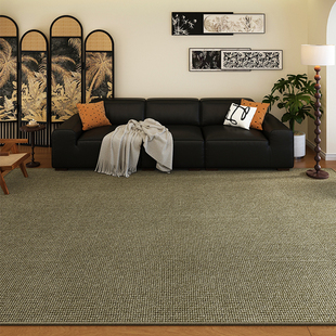 绿色地毯客厅卧室床边毯法式复古仿剑麻地垫高级感防水防污免打理