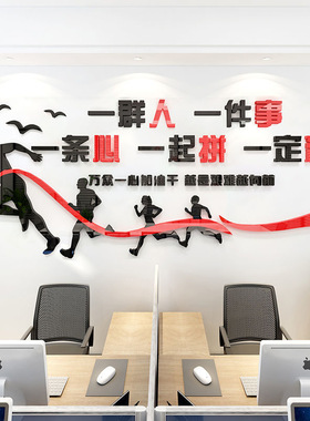 公司文化墙企业励志标语办公会议室墙面装饰画激励氛围布置墙贴纸