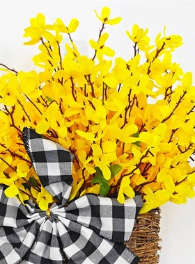 黄色挂篮花环挂件野花花环前门装饰春夏季家庭门廊农舍欢迎装饰品