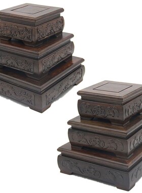 红木工艺品黑梓h木方台佛像花瓶摆件架子花几实木花盆底座正方形