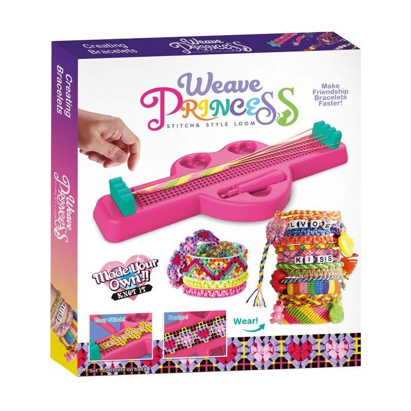 外贸儿童dciy手绳编织器套装手链DIY制作材料P女孩自编五彩串珠玩