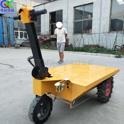 小型电动平板手推车 室内装修三轮搬运拉砖车 建筑工地装卸工具车